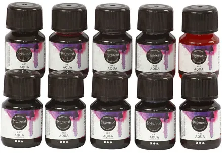 Nestemäinen vesiväri, laj. värit, 30 ml/10 pk.