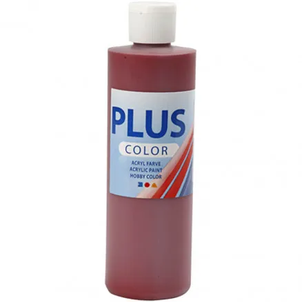 Plus Color askartelumaali, tummanpunainen, 250 ml/1 pullo.